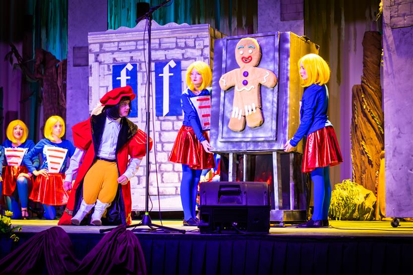 Students perform onstage